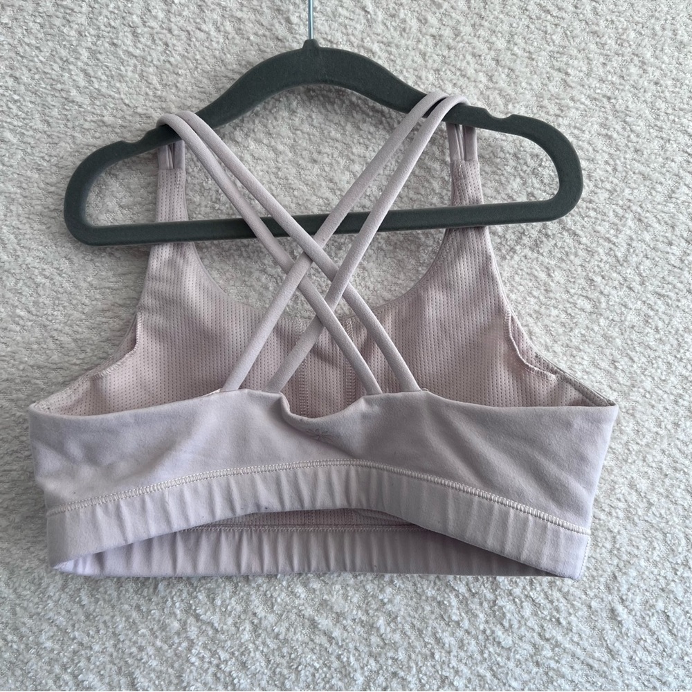 Athleta Girl‎ Sports Bra Criss Cross Back Light Pink Blush Size Large/12 - Picture 3 of 7